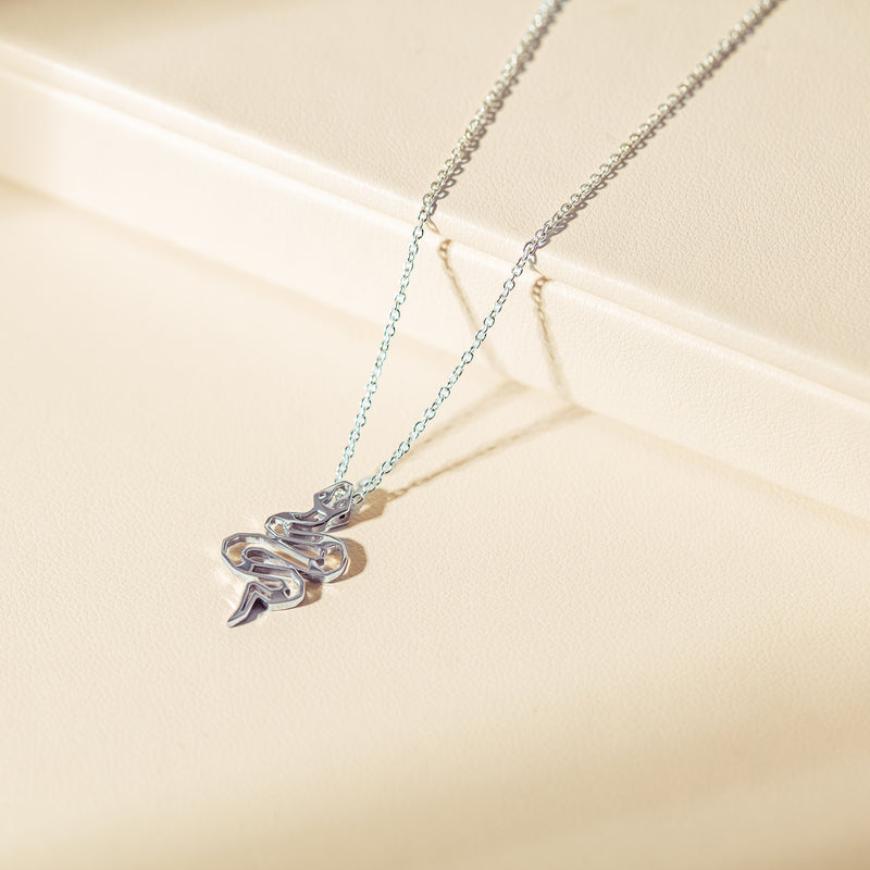 Sterling Silver Year Of The Snake Pendant-Necklace-Walker & Hall