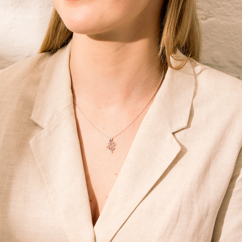 Sterling Silver Year Of The Snake Pendant-Necklace-Walker & Hall