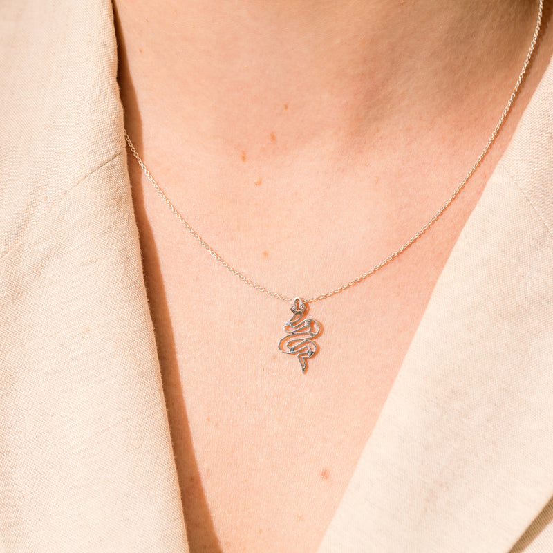 Sterling Silver Year Of The Snake Pendant-Necklace-Walker & Hall