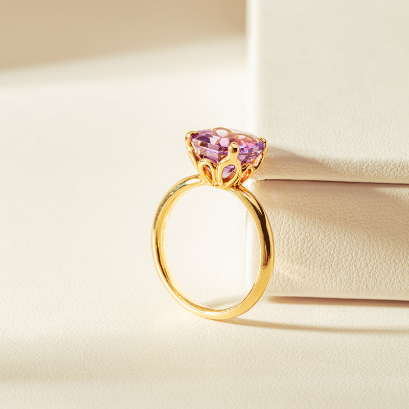 18ct Yellow Gold Amethyst Octavia Ring-Ring-Walker & Hall