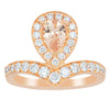 18ct Rose Gold .56ct Morganite & Diamond Tiara Ring-Ring-Walker & Hall