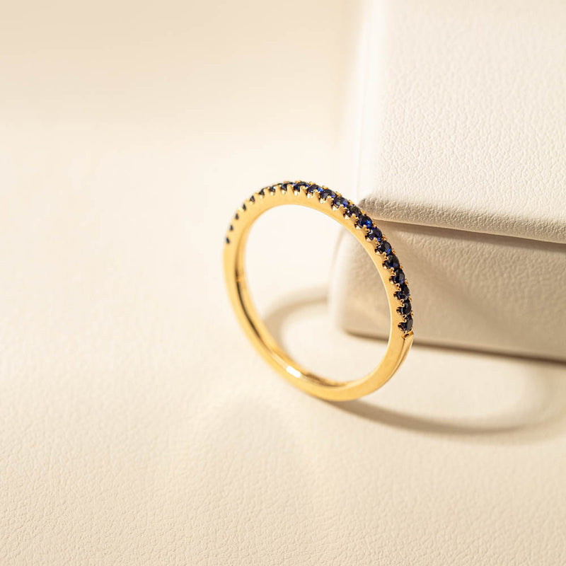 18ct Yellow Gold Sapphire Millie Band-Ring-Walker & Hall
