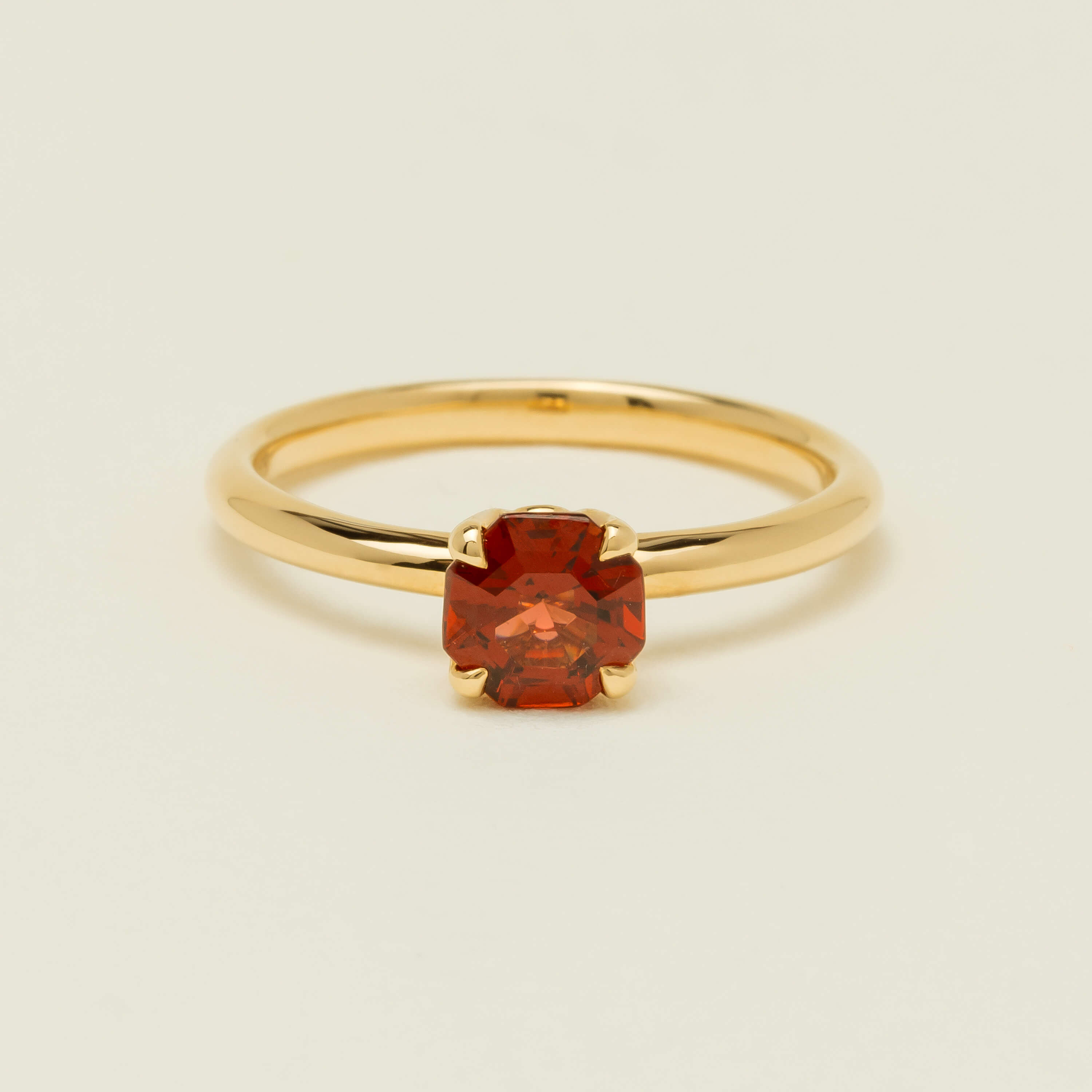18ct Yellow Gold Garnet Mini Octavia Ring - Walker & Hall