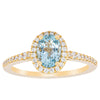 18ct Yellow Gold Aquamarine & Diamond Mini Sierra Ring-Ring-Walker & Hall