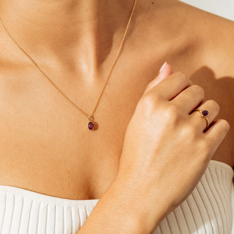 9ct Yellow Gold Amethyst Lavender Ring-Ring-Walker & Hall