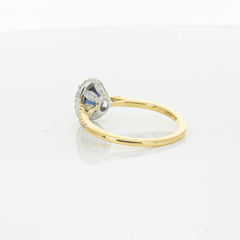 18ct Yellow Gold 1.08ct Sapphire & Diamond Mini Sierra Ring-Ring-Walker & Hall