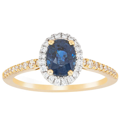 18ct Yellow Gold 1.08ct Sapphire & Diamond Mini Sierra Ring-Ring-Walker & Hall