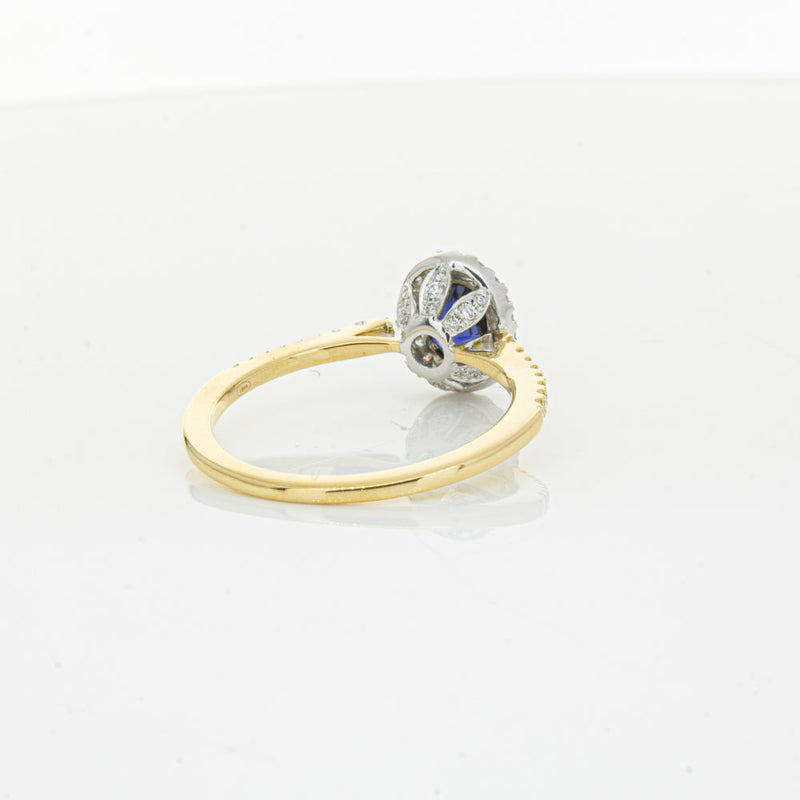 18ct Yellow Gold 1.08ct Sapphire & Diamond Mini Sierra Ring-Ring-Walker & Hall