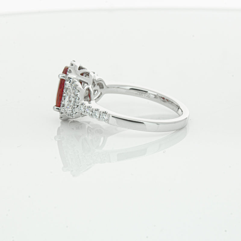 18ct White Gold Ruby & Diamond Ring-Ring-Walker & Hall