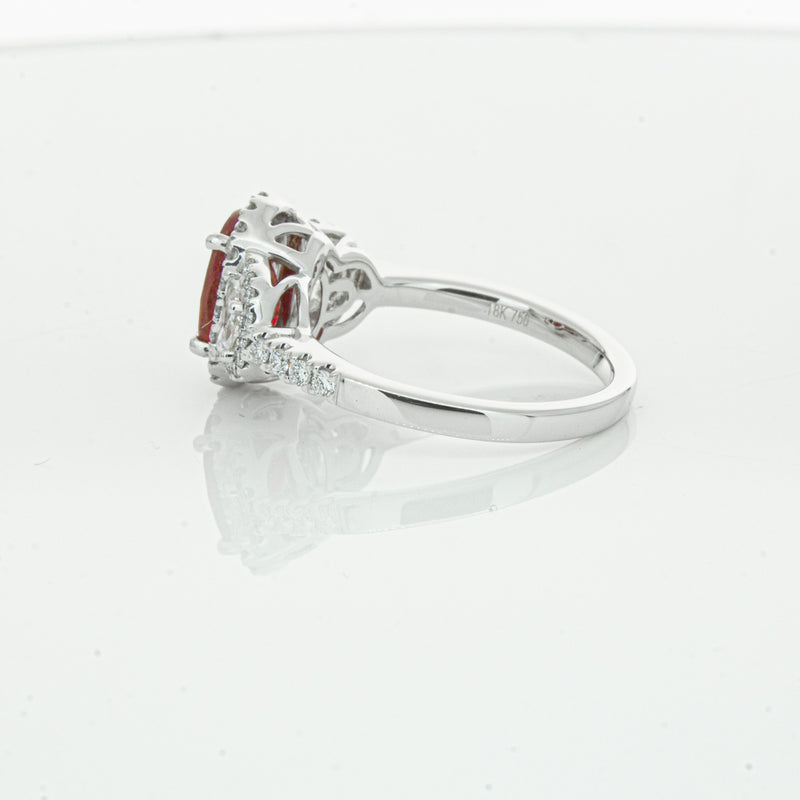 18ct White Gold Ruby & Diamond Ring-Ring-Walker & Hall