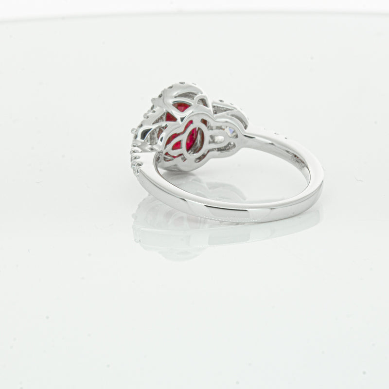 18ct White Gold Ruby & Diamond Ring-Ring-Walker & Hall