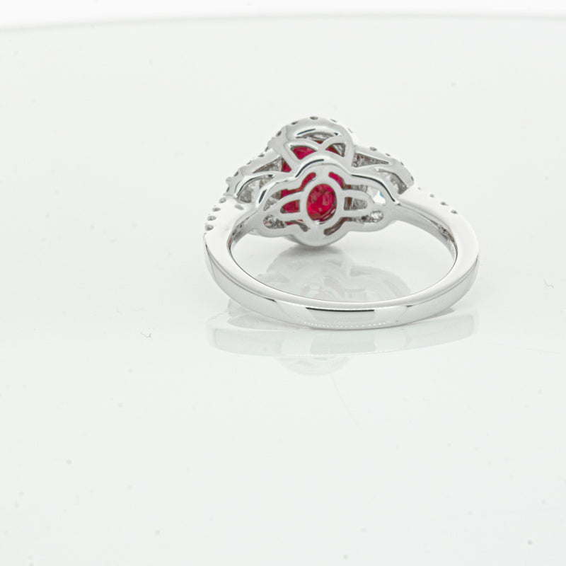 18ct White Gold Ruby & Diamond Ring-Ring-Walker & Hall