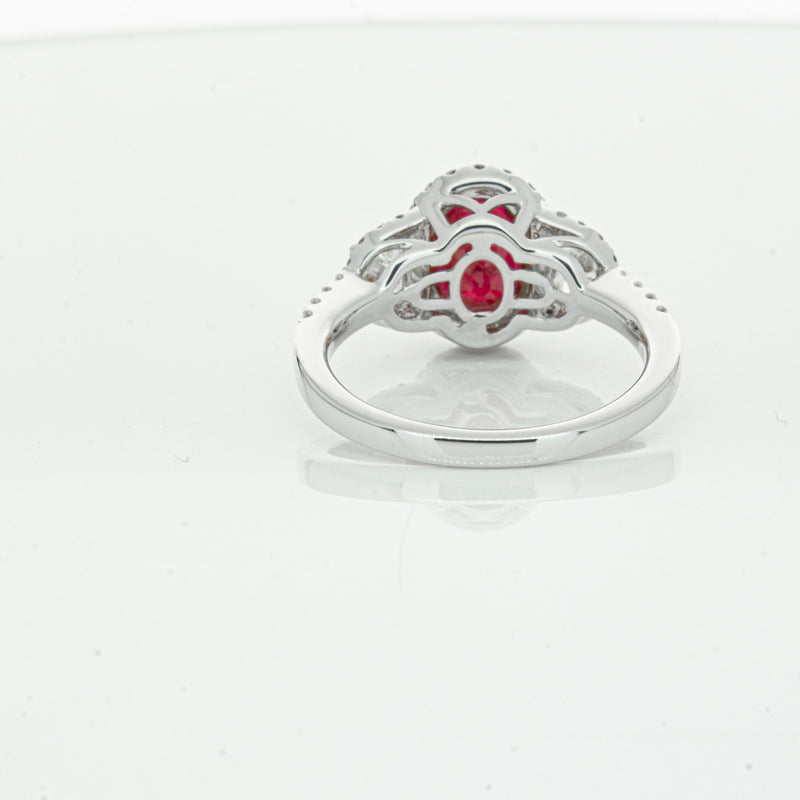 18ct White Gold Ruby & Diamond Ring-Ring-Walker & Hall