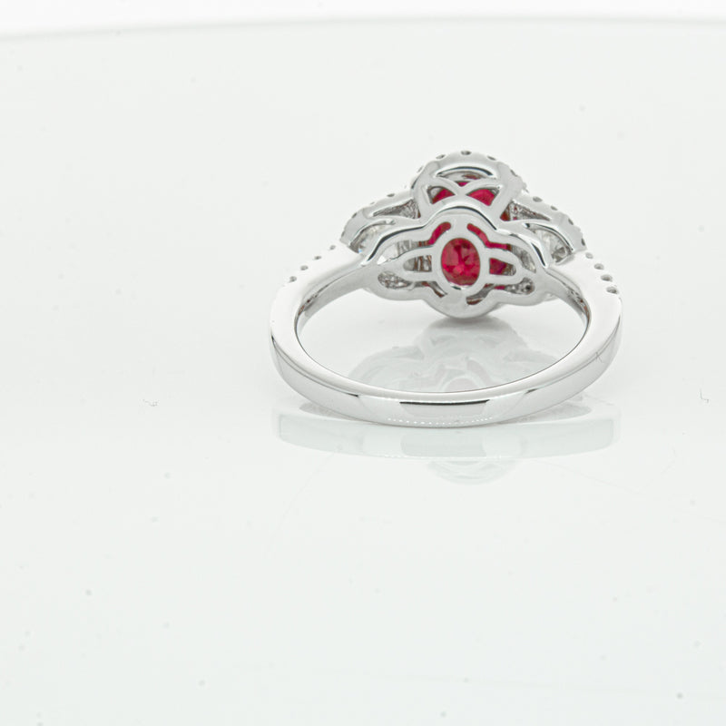 18ct White Gold Ruby & Diamond Ring-Ring-Walker & Hall