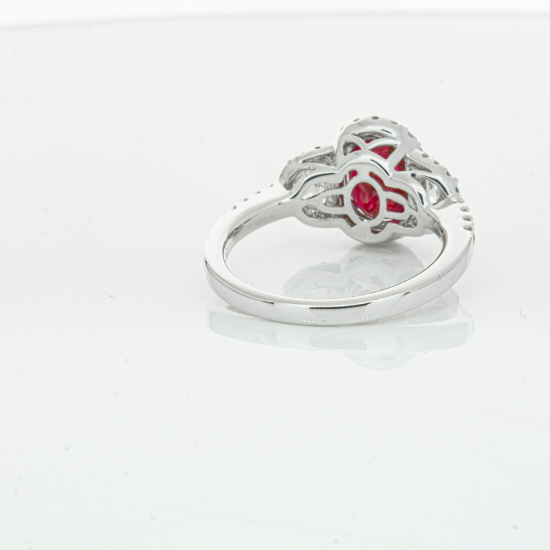 18ct White Gold Ruby & Diamond Ring-Ring-Walker & Hall