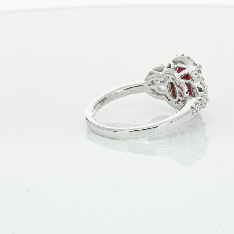 18ct White Gold Ruby & Diamond Ring-Ring-Walker & Hall