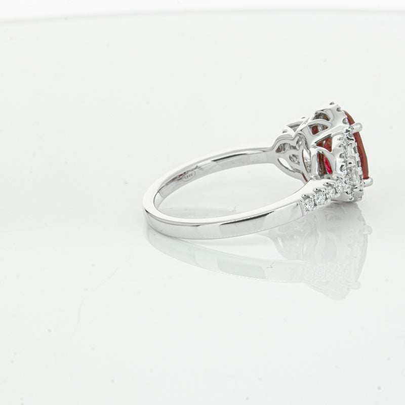 18ct White Gold Ruby & Diamond Ring-Ring-Walker & Hall