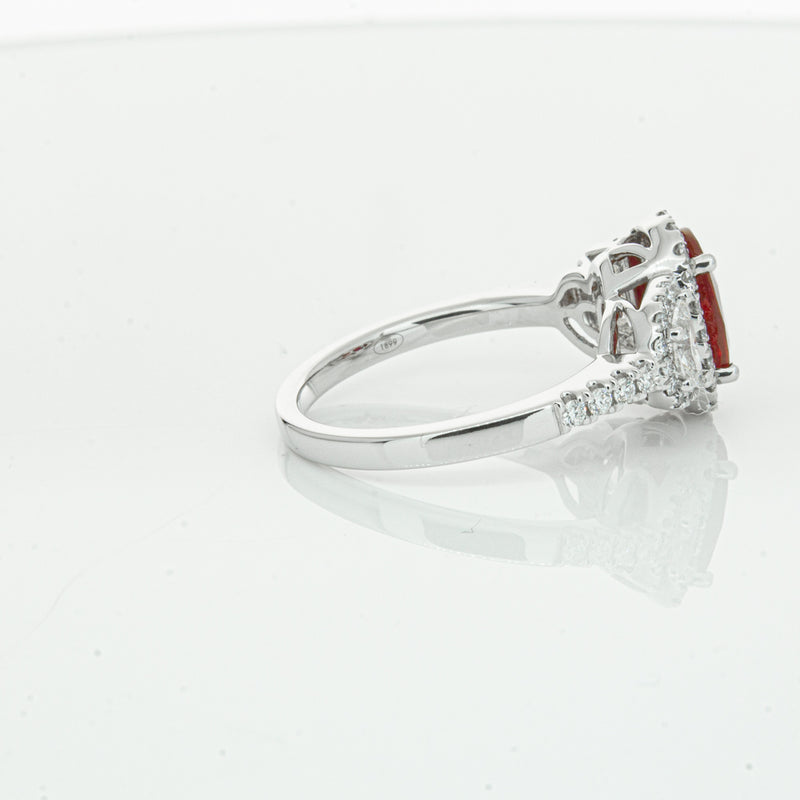 18ct White Gold Ruby & Diamond Ring-Ring-Walker & Hall