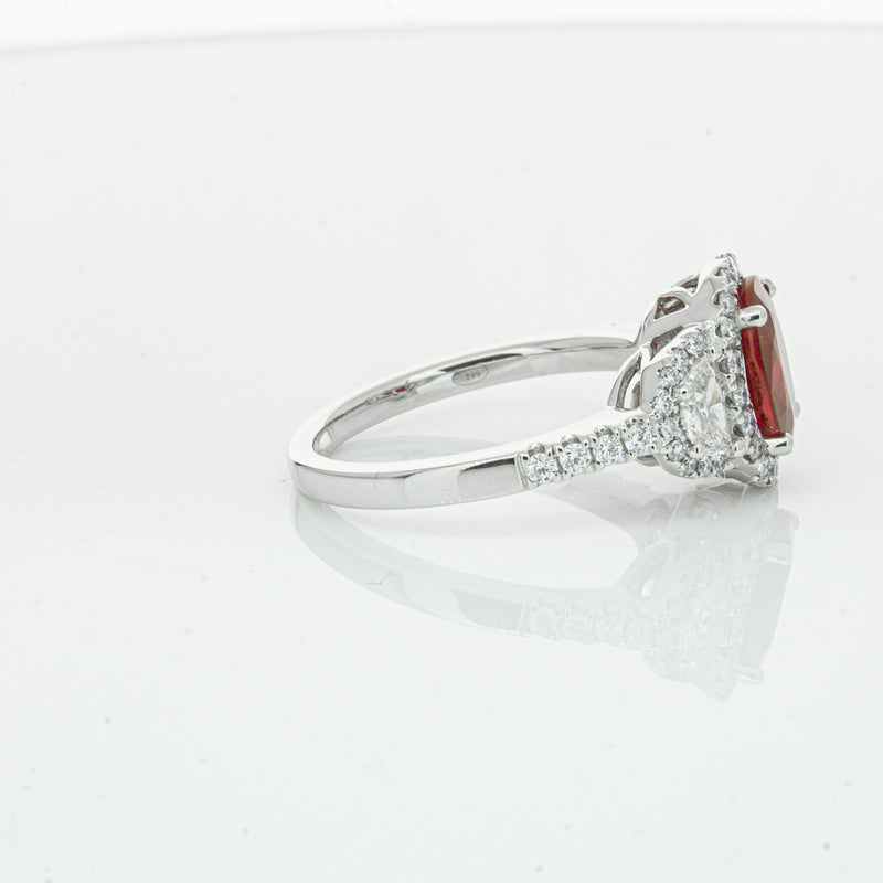 18ct White Gold Ruby & Diamond Ring-Ring-Walker & Hall