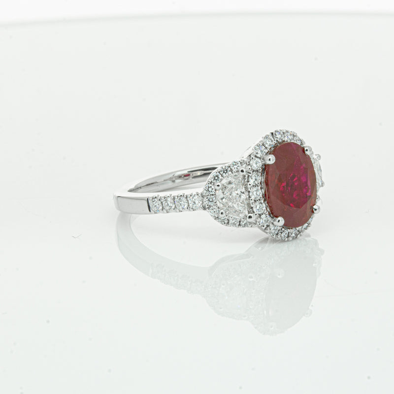 18ct White Gold Ruby & Diamond Ring-Ring-Walker & Hall