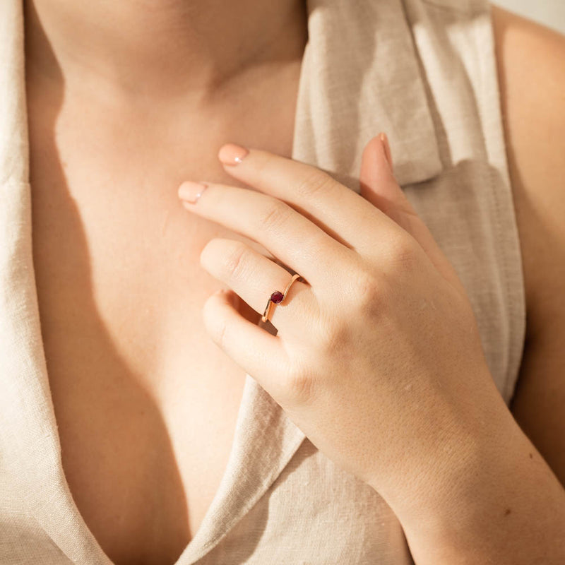 18ct Rose Gold Ruby Embrace Ring-Ring-Walker & Hall