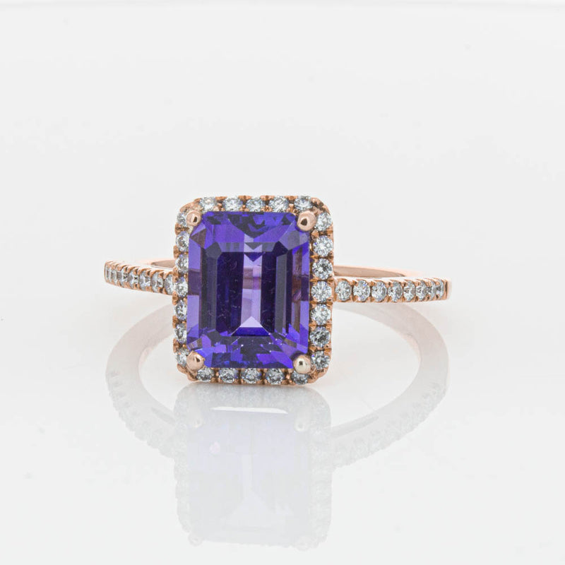18ct Rose Gold 2.55ct Tanzanite & Diamond Ring-Ring-Walker & Hall