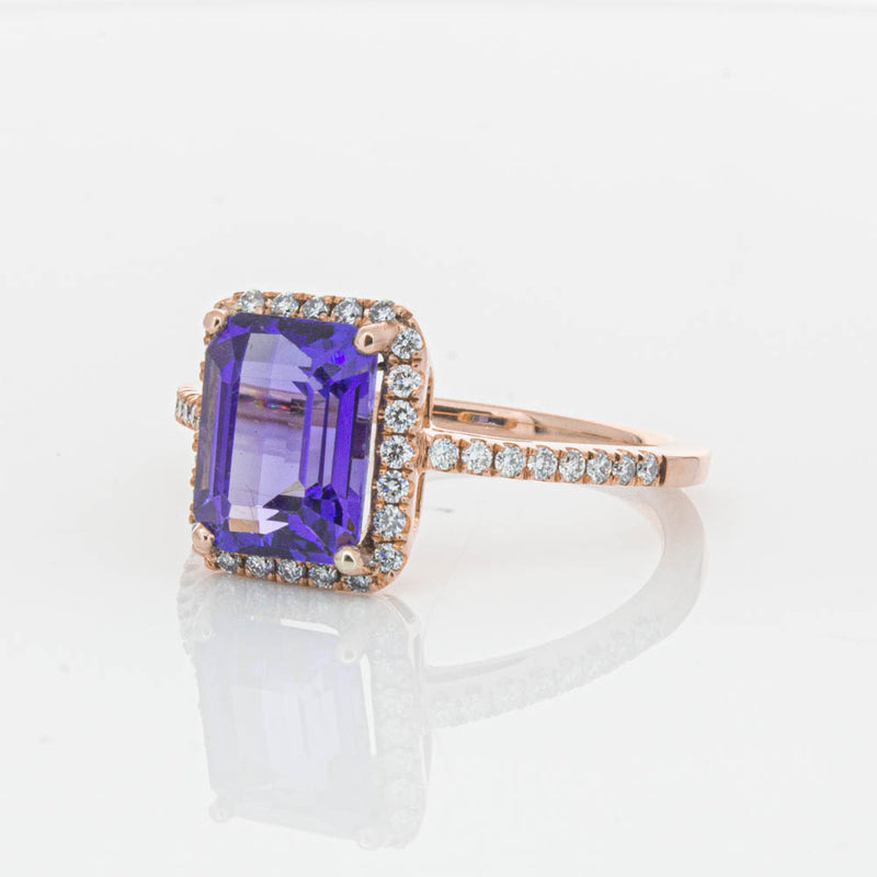 18ct Rose Gold 2.55ct Tanzanite & Diamond Ring-Ring-Walker & Hall