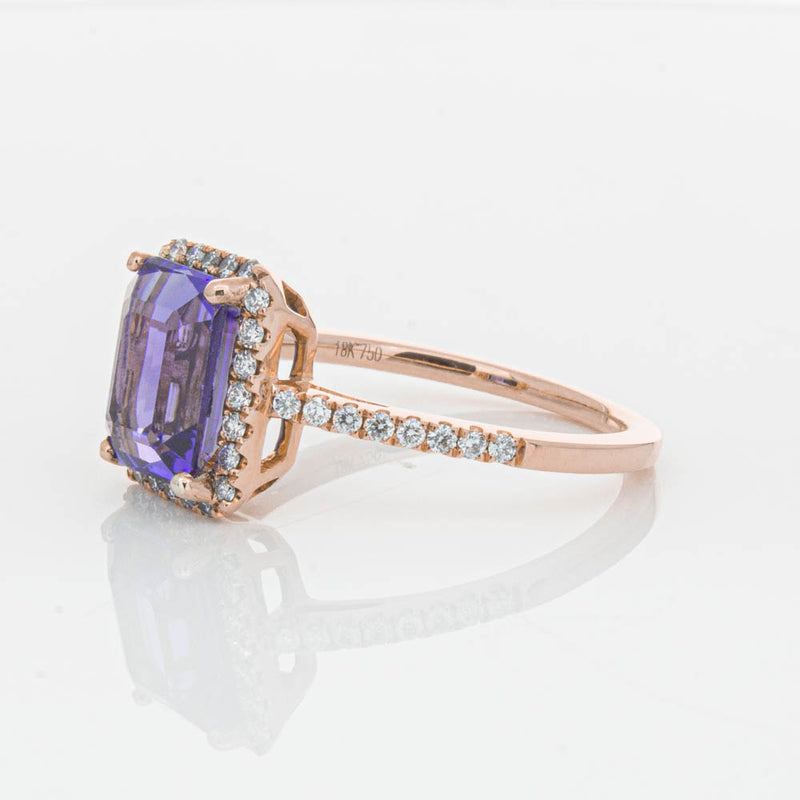 18ct Rose Gold 2.55ct Tanzanite & Diamond Ring-Ring-Walker & Hall