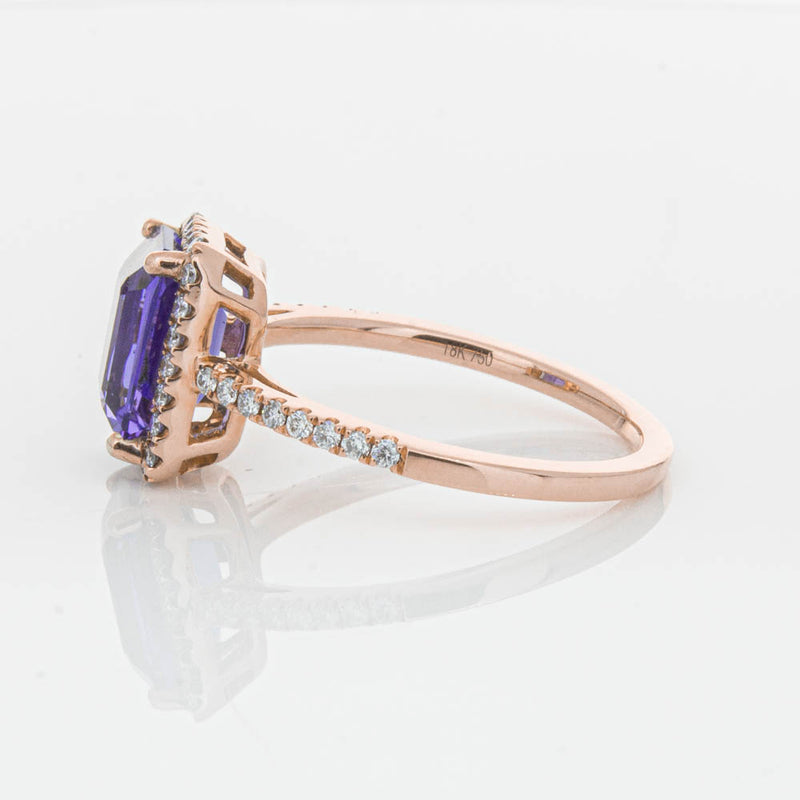 18ct Rose Gold 2.55ct Tanzanite & Diamond Ring-Ring-Walker & Hall
