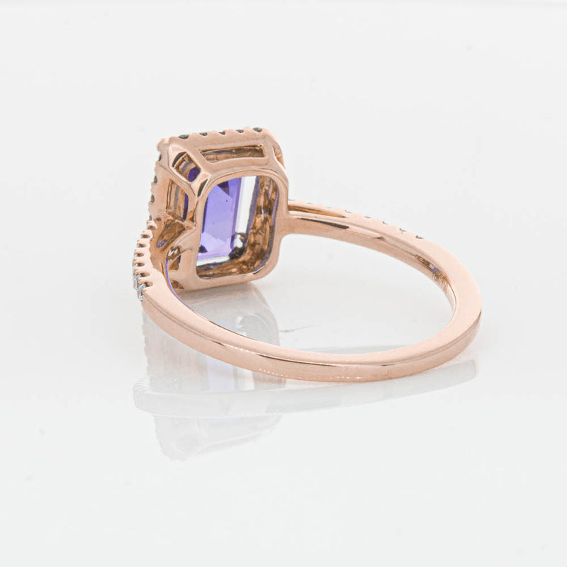 18ct Rose Gold 2.55ct Tanzanite & Diamond Ring-Ring-Walker & Hall