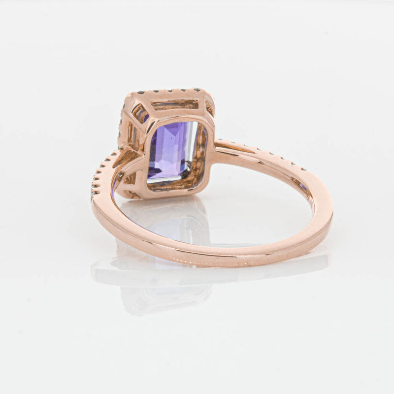 18ct Rose Gold 2.55ct Tanzanite & Diamond Ring-Ring-Walker & Hall