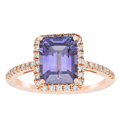 18ct Rose Gold 2.55ct Tanzanite & Diamond Ring-Ring-Walker & Hall