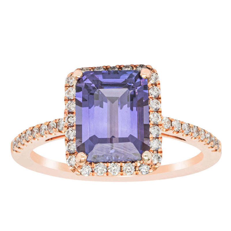 18ct Rose Gold 2.55ct Tanzanite & Diamond Ring-Ring-Walker & Hall