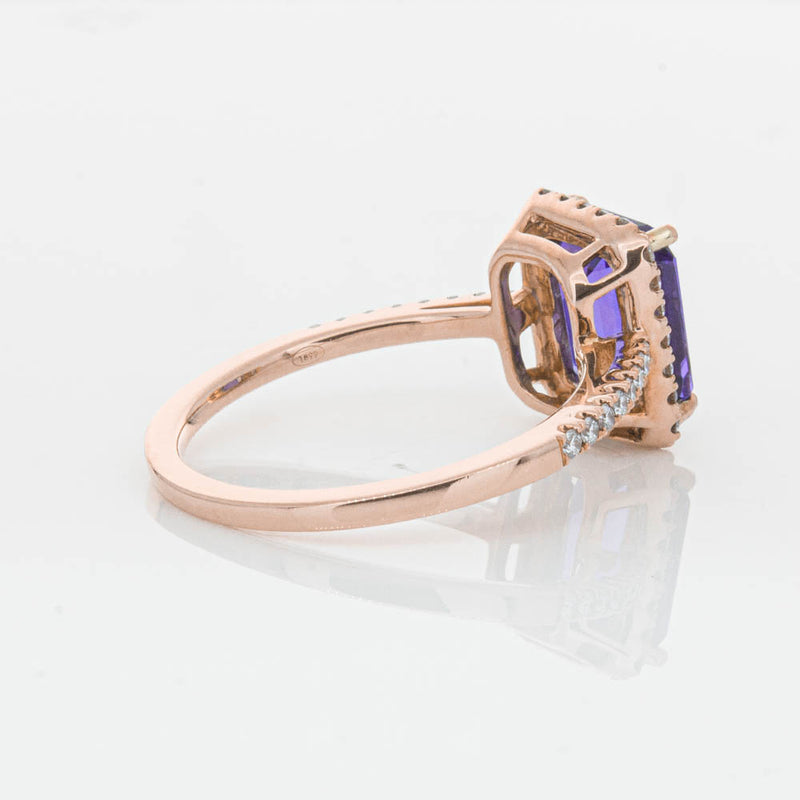 18ct Rose Gold 2.55ct Tanzanite & Diamond Ring-Ring-Walker & Hall