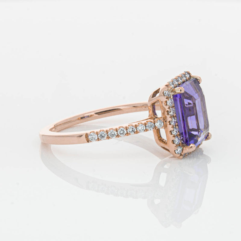 18ct Rose Gold 2.55ct Tanzanite & Diamond Ring-Ring-Walker & Hall