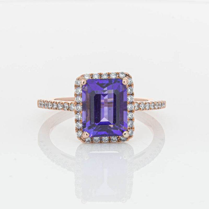 18ct Rose Gold 2.55ct Tanzanite & Diamond Ring-Ring-Walker & Hall