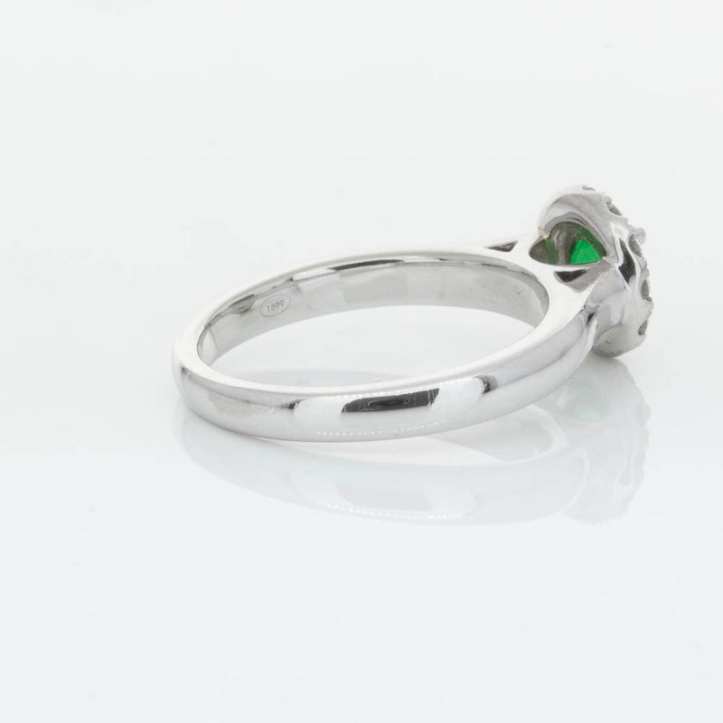 18ct White Gold Emerald & Diamond Eclipse Ring-Ring-Walker & Hall