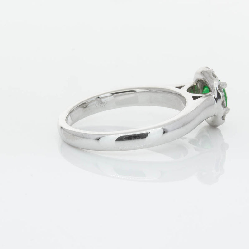 18ct White Gold Emerald & Diamond Eclipse Ring-Ring-Walker & Hall