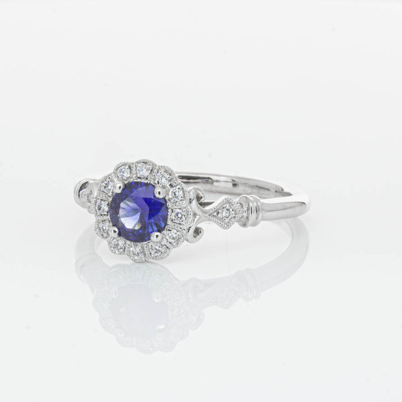 18ct White Gold Sapphire & Diamond Versailles Ring-Ring-Walker & Hall