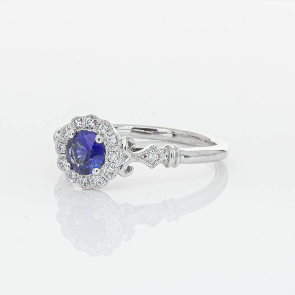 18ct White Gold Sapphire & Diamond Versailles Ring-Ring-Walker & Hall