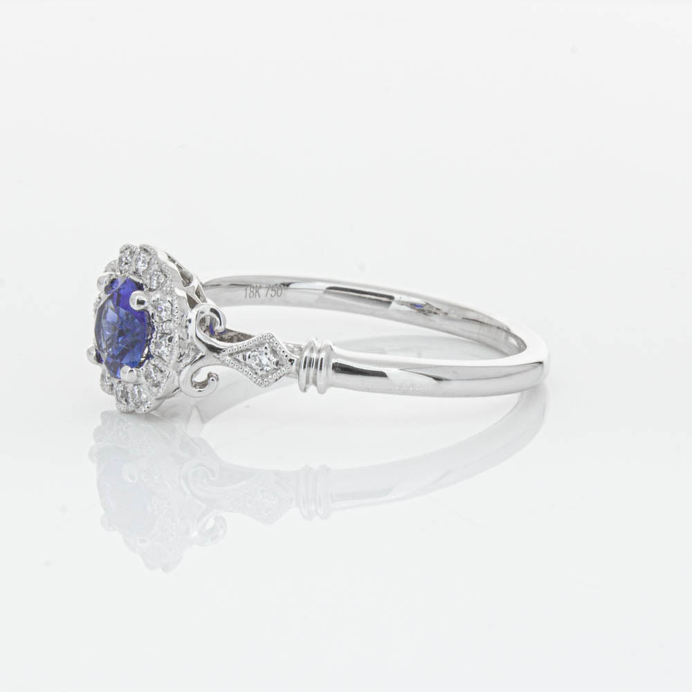 18ct White Gold Sapphire & Diamond Versailles Ring-Ring-Walker & Hall