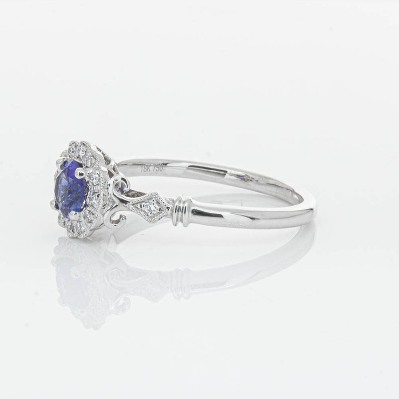 18ct White Gold Sapphire & Diamond Versailles Ring-Ring-Walker & Hall