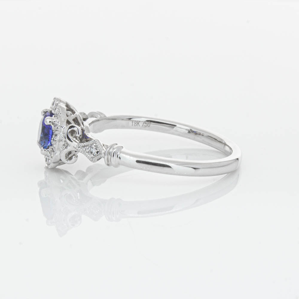 18ct White Gold Sapphire & Diamond Versailles Ring-Ring-Walker & Hall