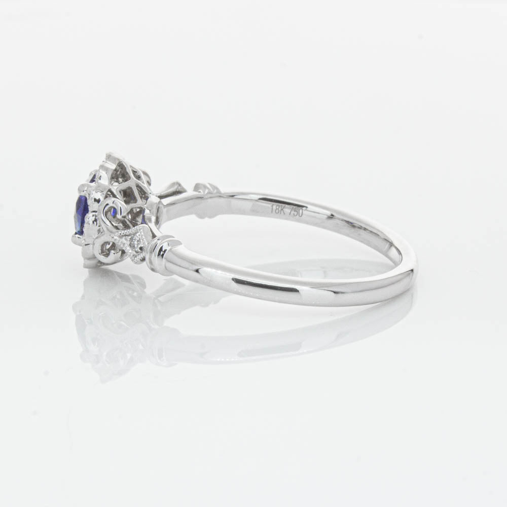 18ct White Gold Sapphire & Diamond Versailles Ring-Ring-Walker & Hall