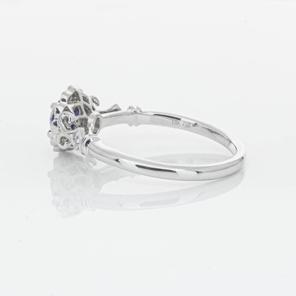 18ct White Gold Sapphire & Diamond Versailles Ring-Ring-Walker & Hall
