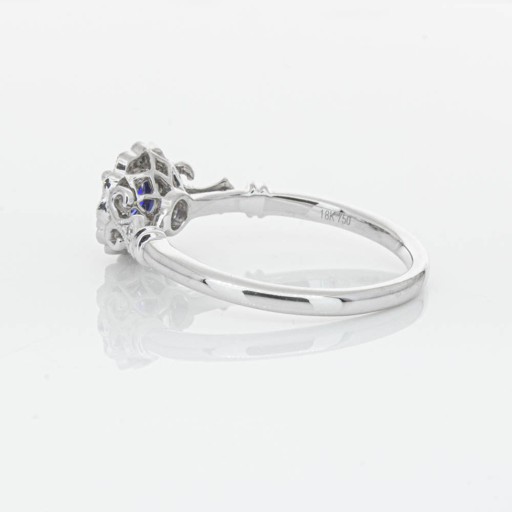 18ct White Gold Sapphire & Diamond Versailles Ring-Ring-Walker & Hall