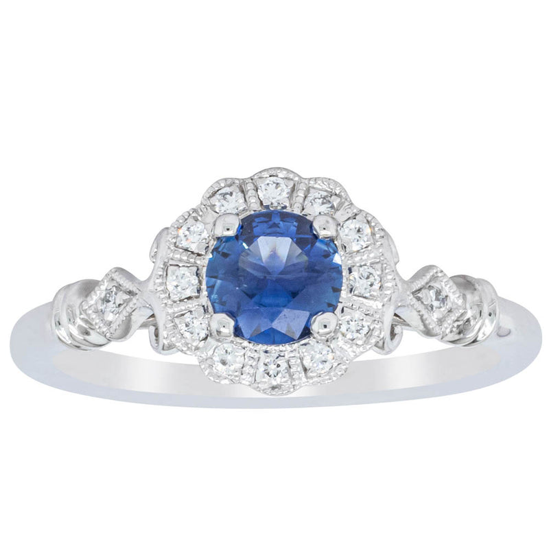 18ct White Gold Sapphire & Diamond Versailles Ring-Ring-Walker & Hall
