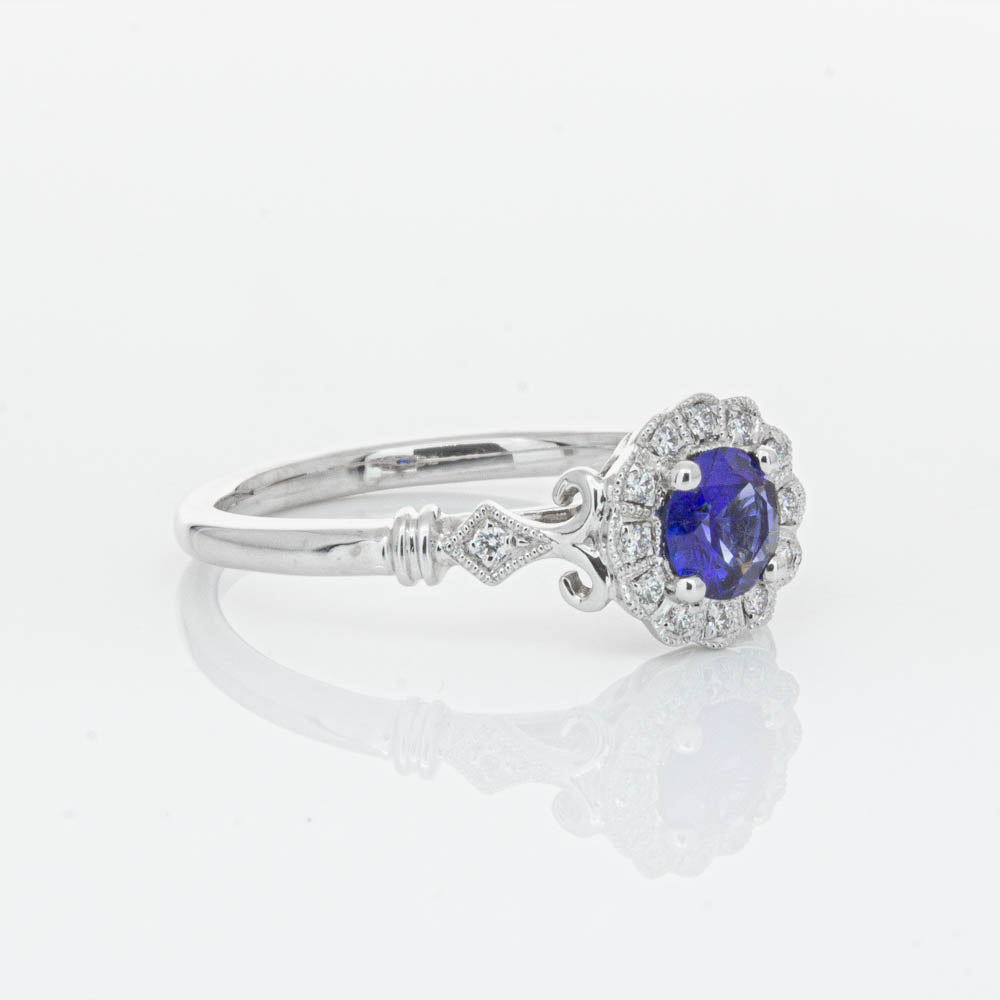 18ct White Gold Sapphire & Diamond Versailles Ring-Ring-Walker & Hall