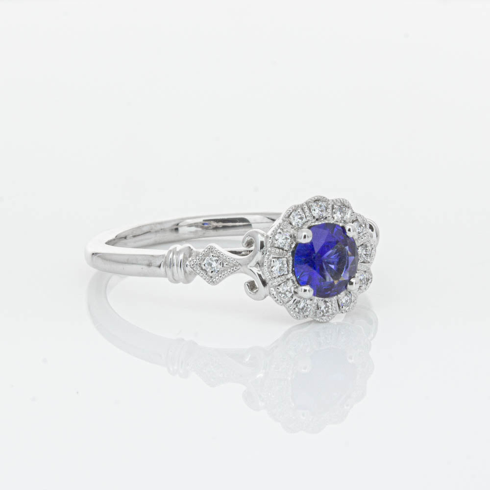 18ct White Gold Sapphire & Diamond Versailles Ring-Ring-Walker & Hall