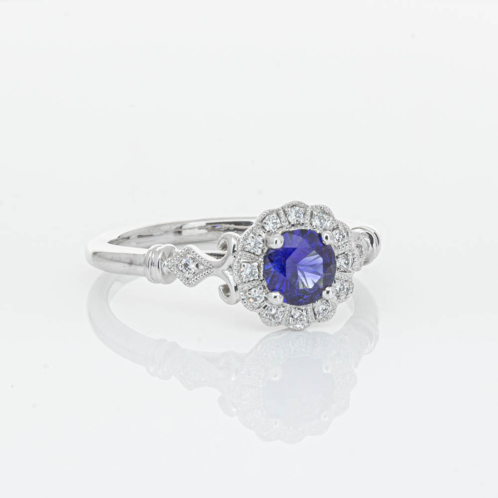 18ct White Gold Sapphire & Diamond Versailles Ring-Ring-Walker & Hall